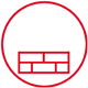 Icon mit zwei Mauerreihen in einem Kreis